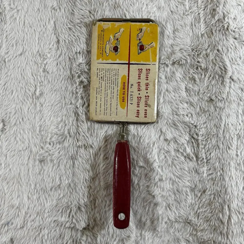 Vintage EKCO Miracle Tomato Slicer Red Handle with Box Kitchen Utensil